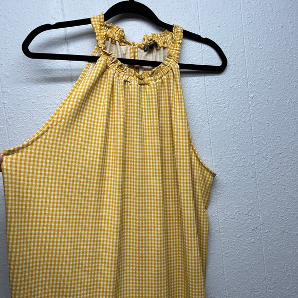 Adrianna Papell Gingham Print Womens Top XL Flowy Beachy Chic Feminine Relaxed - Picture 5 of 12